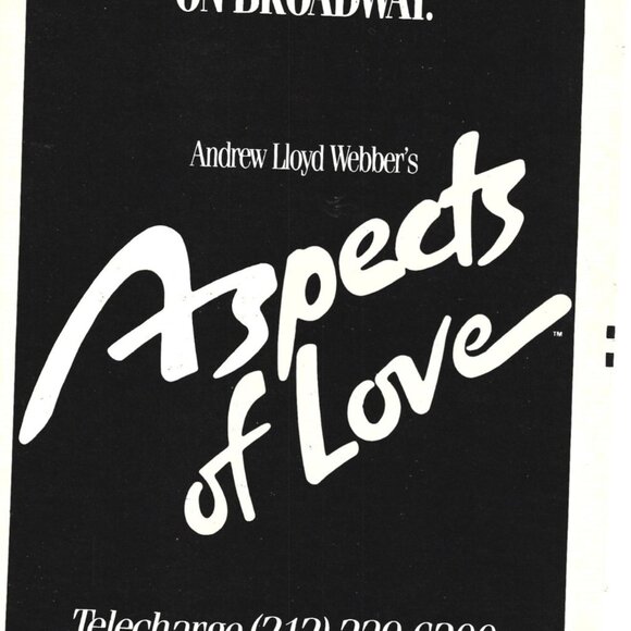 Aspects of Love Andrew Lloyd Webber ADVERT 1980s Vintage Print Ad - Picture 2 of 2